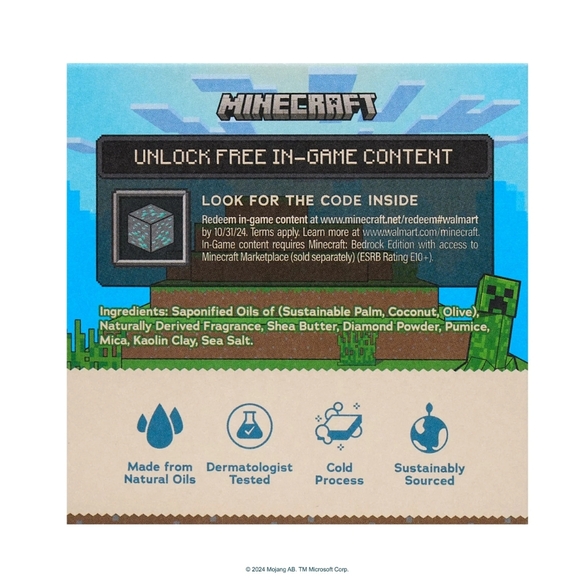 Dr Squatch x Minecraft Limited Edition Diamond Scrub Bar Soap - Picture 4 of 13